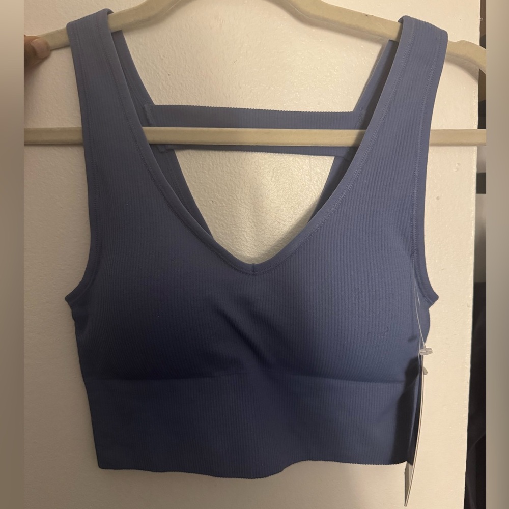 90 Degree By Reflex Blue Sports Bra with Strappy Back